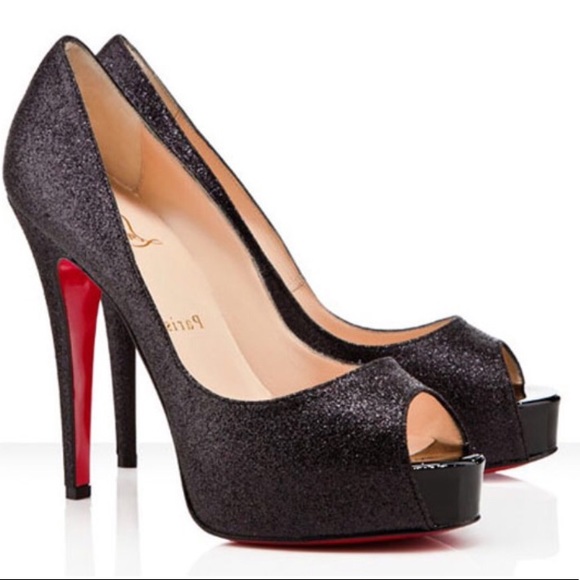 Christian Louboutin Shoes - Christian Louboutin Glitter Peep Toe